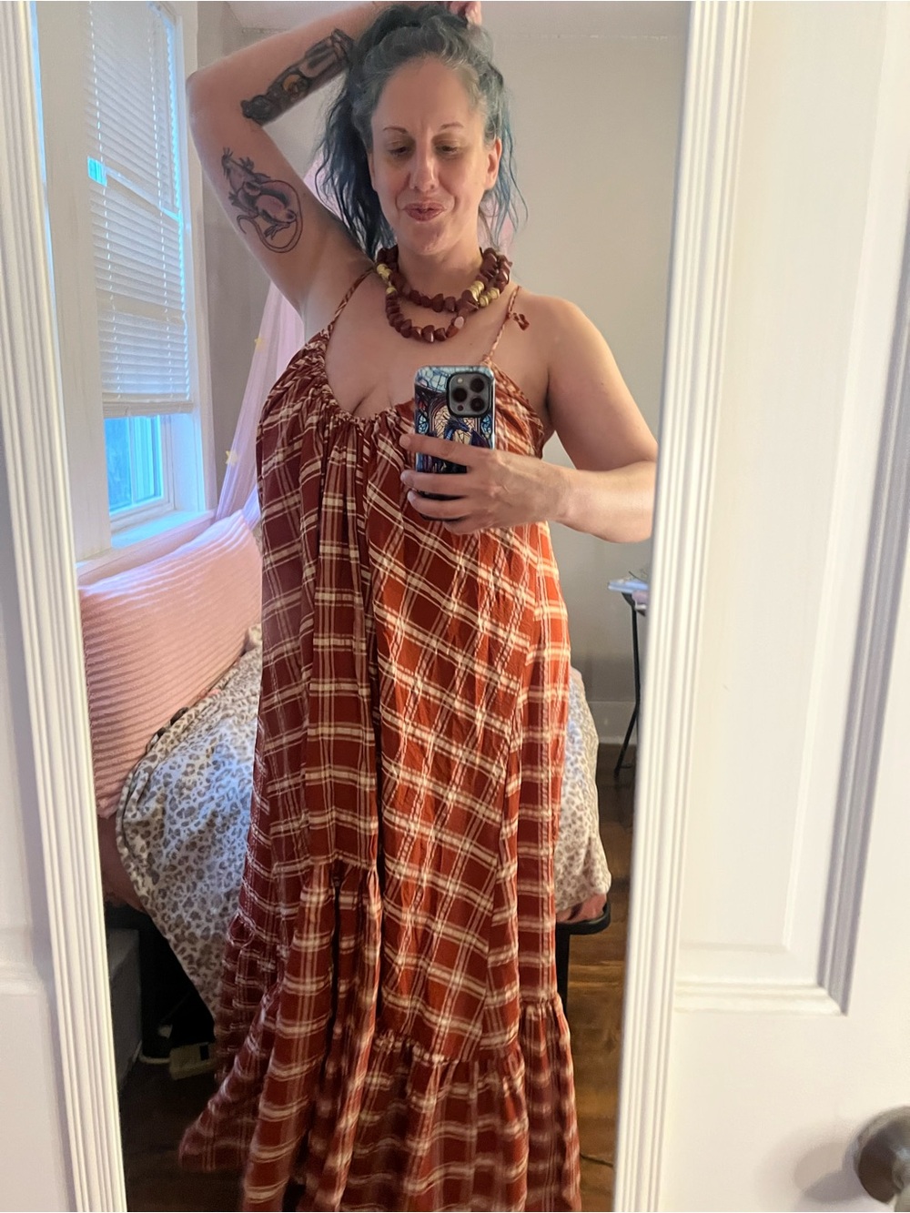 Weili Zheng Plaid Maxi Dress | Oversized |  Approx. XL | EUC | Euro Cottagecore - Picture 3 of 10